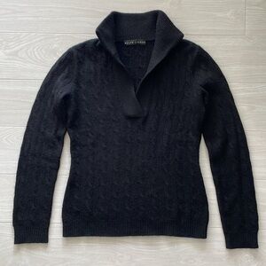 Ralph Lauren Black Label Black Cashmere Cable Sweater